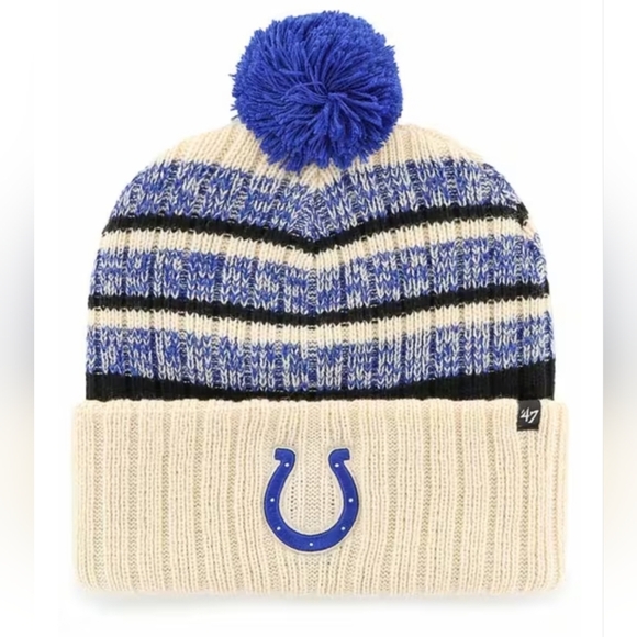 47' Indianapolis Colts Ivory Tavern Cuff Knit Hat NWT! NFL OFFICIAL MERCH - Picture 1 of 11